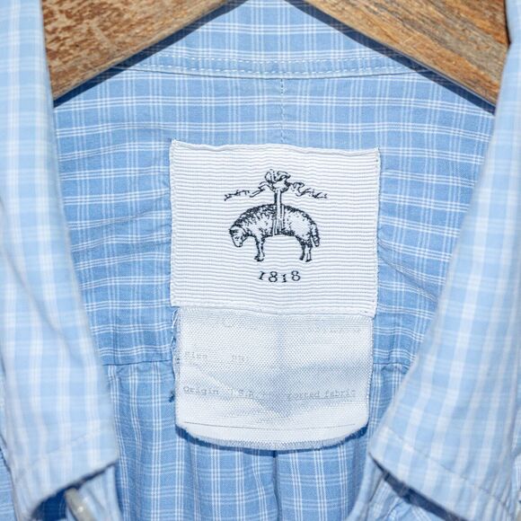 Brooks Brothers Black Fleece by Thom Browne Button Down Shirt Blue check fits M - Picture 3 of 6